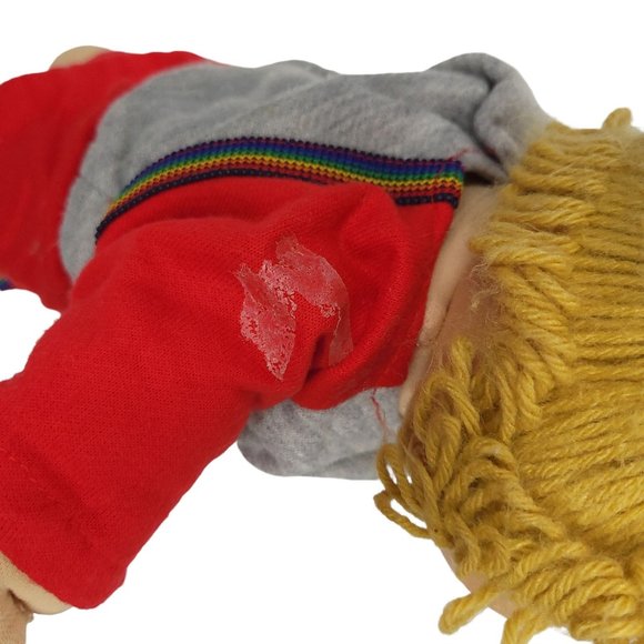 Vintage 1985 Cabbage Patch Kid Doll 15" Dimples Blonde Pigtails Tracksuit Coleco - Picture 9 of 12